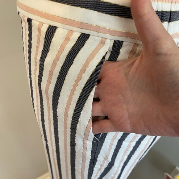 LOFT Stripe Wide Leg Pants ~ Medium - Picture 5 of 9
